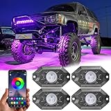YCHOW-TECH RGB LED Rock Lights Kit, 4 Pods