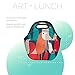 Artovida Artists Collective Insulated Neoprene Lunch Bag - Washable Soft Lunch Tote for Work and Picnic - Design by Budi Kwan (Indonesia) Flock of Birds - Classic