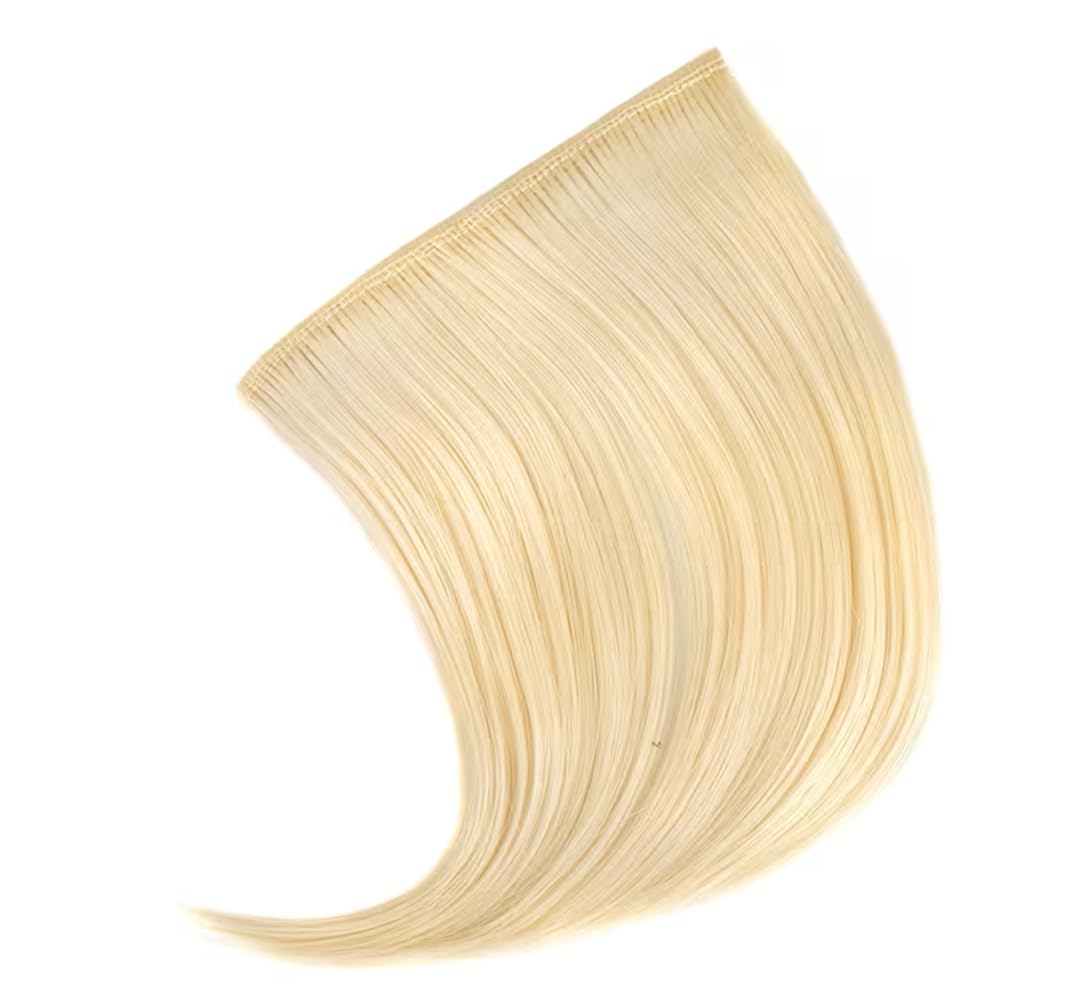 Clip In Human Hair Synthetic Short Side Sweep Fringe Rainbow Colourful Bang (Blonde)