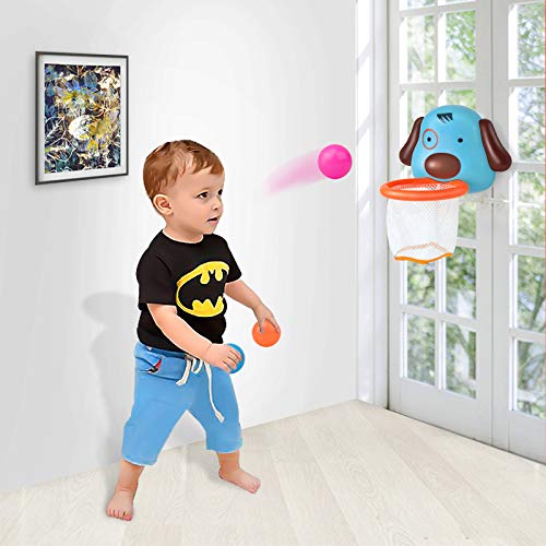 PG Bath Toys Basketball Hoop for Toddler,Include 3 Float Balls with Powerful Suction Cup, Bathtub Shooting Game Playset