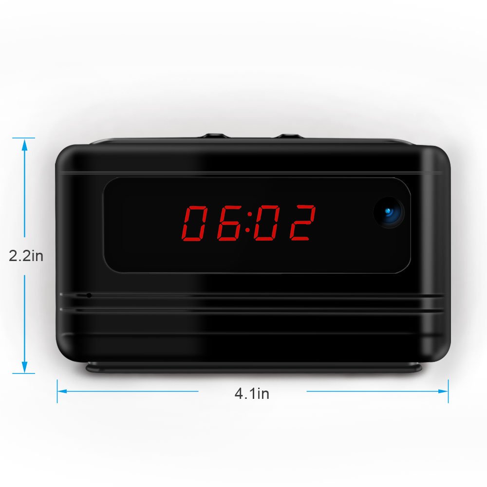 Littleadd Hidden Camera Alarm Clock 1080P Full HD Spy Camera Motion Detection Activated Loop Video Recording Remote Control Security Camera Nanny Cam