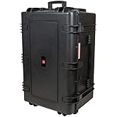 Monoprice Weatherproof Hard Case - 33 x 22 x 17 Inches, With Wheels and Customizable Foam, Shockproof, IP67, Ultraviolet And Impact Resistant Material, Black - Pure Outdoor Collection, 145.8 Liter