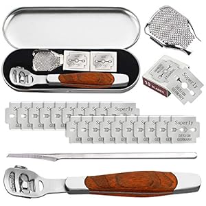 VEGCOO-Foot-Scraper-Stainless-Steel-Foot-File-Hard-Skin-Remover-Blade-for-Foot-Callus-Shaver-Heel-Dead-Hard-Skin-Remover-for-Hand-Feet-Pedicure-Foot-Care-Tool-with-20-Blades VEGCOO Foot Scraper, Stainless Steel Foot File Hard Skin Remover Blade, for Foot Callus Shaver Heel Dead Hard Skin…