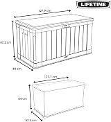 LIFETIME Heavy-Duty Outdoor Storage Deck Box Desert Sand Wood Look 439 L view 7
