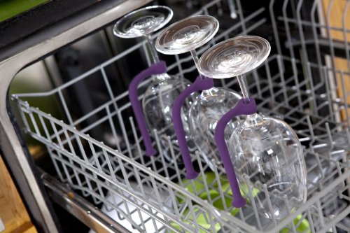 Quirky THR-1-CW1 Tether Stemware Saver Flexible Silicone Dishwasher Attachment