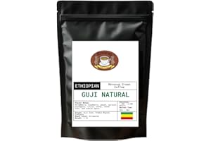 REVOCUP Ethiopian Guji Natural Green Coffee Beans – Unroasted Specialty Arabica | High-Altitude Grown | Fruit-Forward, Bold & Juicy Flavors | Home Roasting for Espresso, Pour-Over | 2lb/32 Ounces Bag