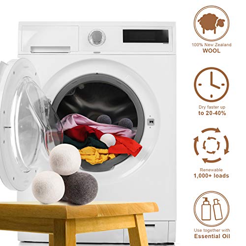 Wool Dryer Balls 6-Pack - Natural Fabric Softener, Organic Dryer Balls, XL Laundry Dryer Balls, 100% New Zealand Wool Handmade Balls-Reduce Wrinkles and Saves Drying Time, Alternative to Plastic Ball - Thumbnail 5