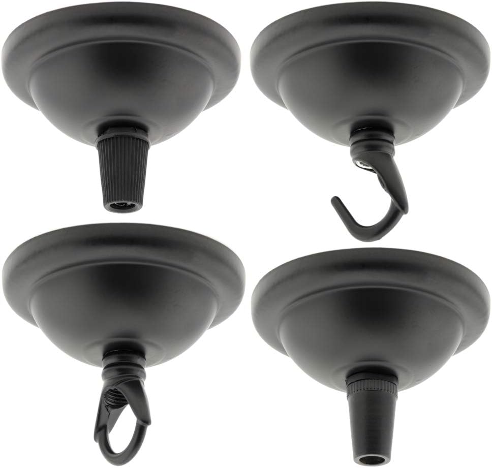 Art Deco Emporium Small (67mm) Period Styled Nylon Ceiling Rose with a Nylon Cord Grip in Black Finish - Image 4