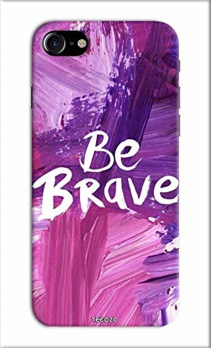 Tecozo Designer Printed Back Cover/Hard Case for iPhone 8 (Be Brave Design/Quotes & Message) - Purple