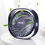 Ablon Desk Fan, Small Table Personal Portable Mini Fan Powered by USB, 3 Speed and Quiet Design for Office, Home,Outdoor Travel（Navy Blue）