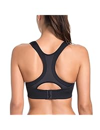 SYROKAN Sujetador deportivo de alto impacto, ajustable, ligeramente acolchado, con espalda racerback para dama
