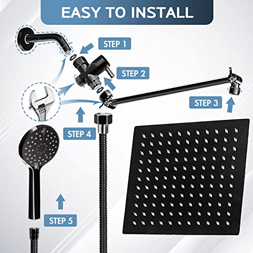 Shower Head System，8”Rain Shower Head with Handheld Spray Combo