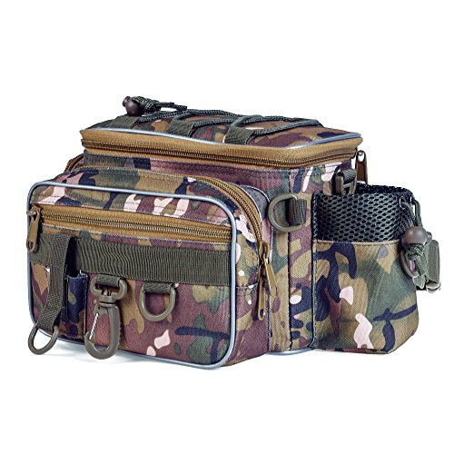 Lixada Tragbare Angelgerät Tasche, Outdoor Single-Schulter Angeltasche, Angeln Taille Bauchtasche Pack, Angelköder Tackle Utility Storage Bag