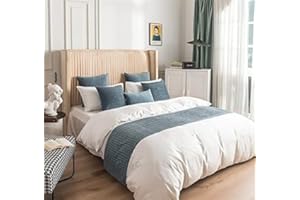 TOPHACKER Hotel Bed Runner and Matching 2 Cushion Cover Simple Solid Color Bed Scarf Dutch Velvet Double-Sided No Fading Bedspread Protector Bedding Decorative Bed Tail Towel for Queen King Twin Size Bed