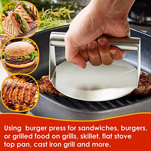 REMIAWY Smash Burger Press, 5.5inch Round NonStick Stainless Steel