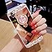 WATACHE Case for iPhone Xs/X5.8,Glitter Luxury Cute Shiny Bling Rhinestone Diamond Mirror Makeup Protective Cover Case with 360 Degree Rotating Ring Kickstand for iPhone Xs/X(Rose Gold)