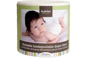 KUSHIES 100 Sheets, Flushable & Fully Biodegradable Diaper Liners