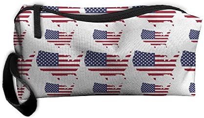 TDynasty USA FLAG MAP Multifunction Portable Mini Makeup Bag Cosmetic Bag For Home Office Travel Camping Sport Gym Outdoor