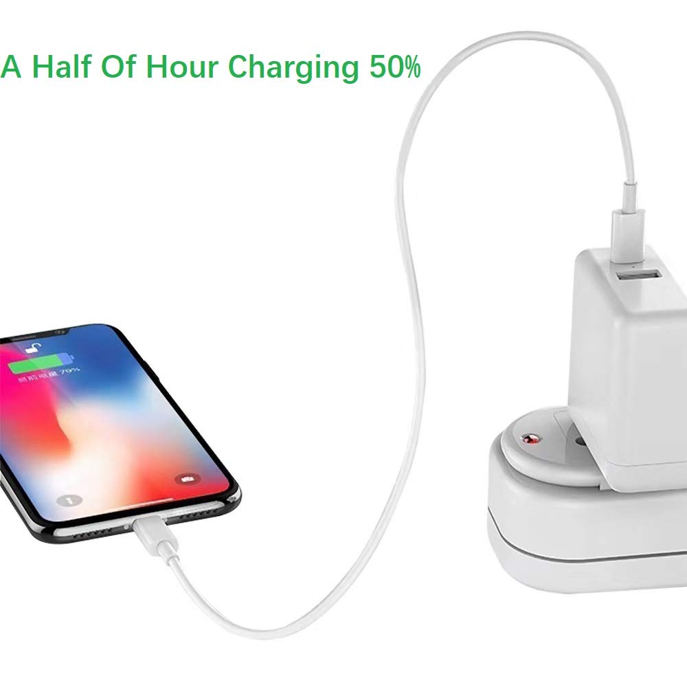 Gin FOXI USB C to Lightning Cable [2 Pack 3.3ft MFi Certified] Fast Charging (with Type C PD Ac Adapter) Compatible with iPhone 8/8 Plus/X/XS/XR/XS Max