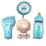 4PCS BOY Foil Helium Baby Foil Balloon For Newborn Baby Shower Christening Birthday Party