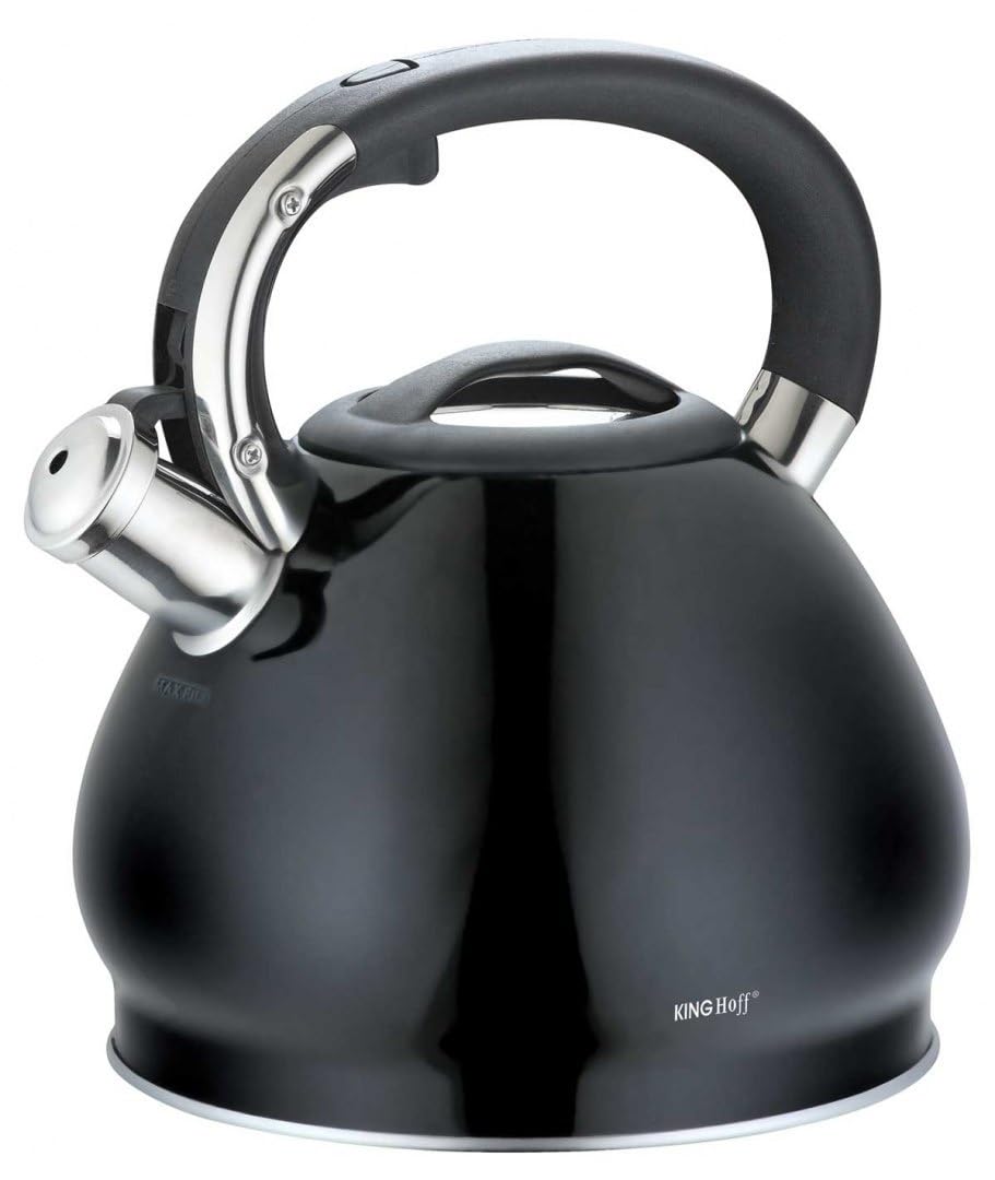 King Hoff KH-1221 Whistling Kettle Black Stainless Steel 3.4 litres