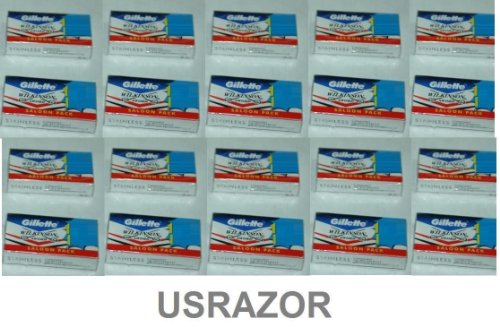 200 gillette double edge safety razor blades classic 2 side 10*20