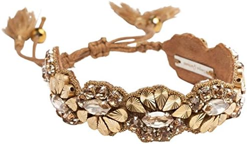 Deepa Gurnani Abstract Brass Waves Skinny Cuff - Gold