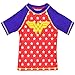 Wonder Woman Girls Swimsuit and Rash Guard Set (5-6, Red/Blue Stars)