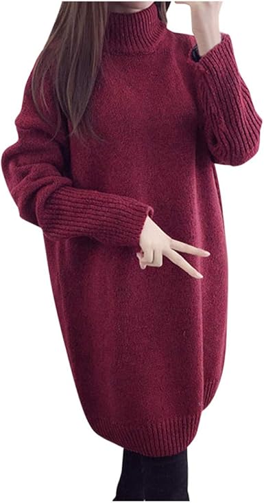 red oversized sweater dress