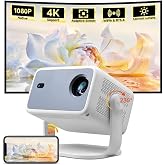 Smart Mini Projector with WiFi &amp; Bluetooth, Native 1080P Full HD Portable Projector with Auto Focus &amp; Keystone, Built‑In Apps, HDMI/USB, Small Home Theater Movie Projector for Indoor &amp; Use for Outdoor