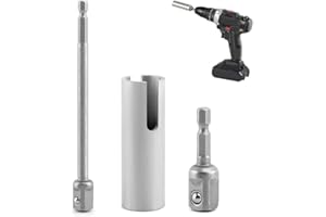 3Pcs Premium T-Slot Stainless Steel Slotted Drill Adapter – Includes 2 Adapter Bits (2 1/4" Hex), RV Scissor Connectors & C-J