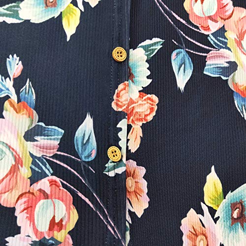 AOJIAN Blouse Women Long Sleeve T Shirt Buttons Twist Knot Floral Print Tunic Tank Shirts Tops