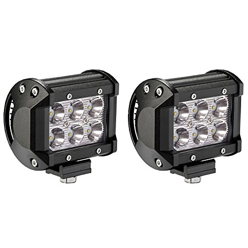 Led Pods, Senlips 2x18W Cree Leds Spot Light Led Fog Lights Offroad Led Light Bar IP 67 Waterproof for Off-road Vehicle, ATV, SUV, UTV, 4WD, Jeep, Boat- Black