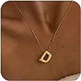 Gold Bubble Letter Necklace for Women, 14k Gold Plated Balloon Initial Letter Pendant Necklace Dainty Charm Initial Necklaces for Women Trendy Chunky Custom Name Necklace Gold Jewelry for Women