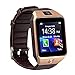 Qiufeng DZ09 Smart Watch Smartwatch Bluetooth Sweatproof Phone with Camera TF/SIM Card Slot for Android and IPhone Smartphones for Kids Girls Boys Men Women(Golden)