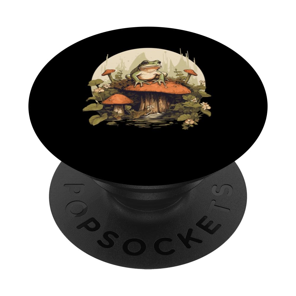 Cottagecore Frog Aesthetic Mushroom Outfit for Women PopSockets Swappable PopGrip