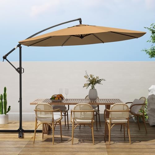 blue print patio umbrella Flag Crank & Tilt Round Outdoor Patio Umbrella, 7.5'