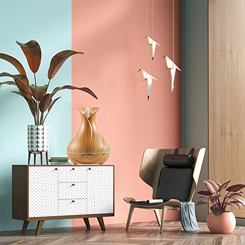 Essential Oil Diffuser- Remote Control 400mL Aroma diffuser Wood Grain Ultrasonic Cool Mist Humidifier with Waterless Auto Shut-off, 7 color LED Lights for Bedroom Living Room Spa Baby (Brown- RC) - Thumbnail 3
