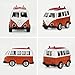 iPlay, iLearn Surf Van with Surfboards on Top in Die Cast Metal Pull Back Play Toy Vehicles with Lights and Sounds (Orange)