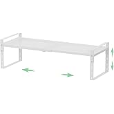 Sylrceo Expandable &amp; Stackable Metal Shoe Rack, Thickened Steel, Heavy-Duty with Side Rails, Adjustable Space Saving Multi-Functional Storage Organizer for Entryway, Closet, Bathroom, Kitchen, Office