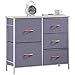 ALLZONE Dresser for Bedroom, 5 Drawer Tower Unit Organizer for Nursery, Closets, Kids, Hallway, Entryway, Heavy Duty, Wooden Table, Gray