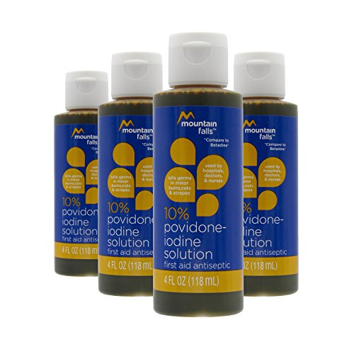 Mountain Falls 10% Povidone Iodine Solution, 4 Fluid Ounce (Pack of 4)