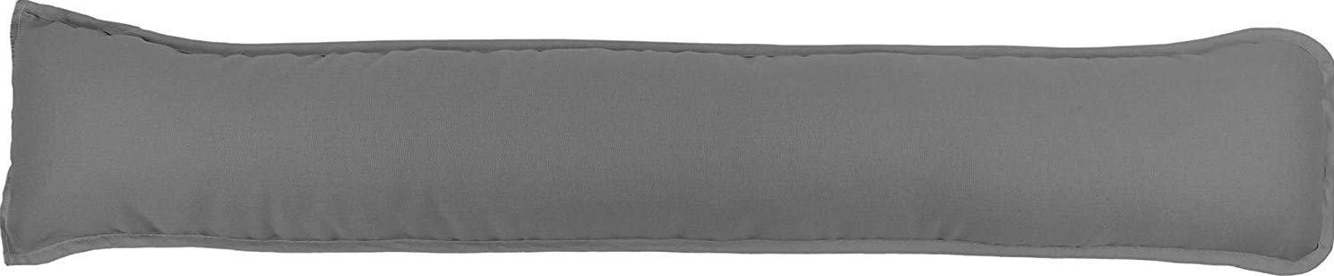 Prime Lines UK Hollowfibre Draught Excluder Stopper Cushion - Heavy Door Stopper Cushion For Bottom Door/Window - Guard Insulator - 90x18cm (Grey)