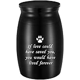 abooxiu 3 Inches Small Keepsake Urn for Pet Dog Ashes Aluminum Mini Cremation Urns for Dog Cat Memorial Ashes Urn for Sharing Fur Friend Ashes-Black