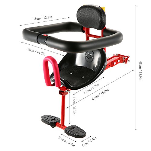 Lixada Bicycle Baby Seat Child Carrier Kids Bike Front Seat with Sponge