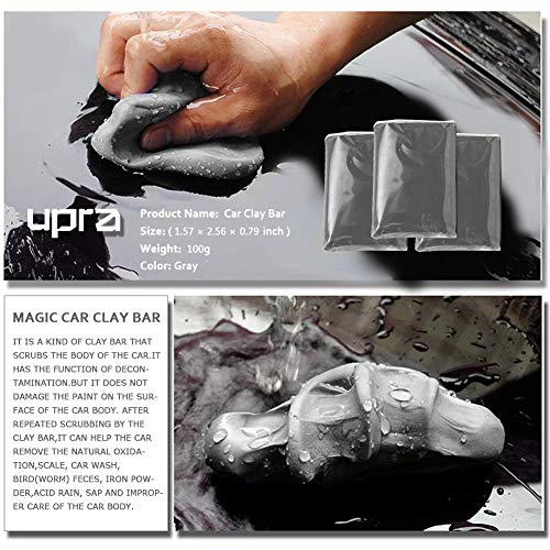 upra Auto Magic Clay Bar Car Detailing Clay, Auto detailing clay Kit,with Washing and Adsorption Capacity for Car, Glass, Vehicles Cleaning,Extra Large Size Car Wash Mitt and Super Soft Towel Included