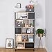 SONGMICS Closet Storage Bins, Trapezoid Storage Box for Shelves, Fabric Foldable Storage Cubes, Easy File Folder Storage, Closet Shelf Organizer Basket, Gray UROB03GE