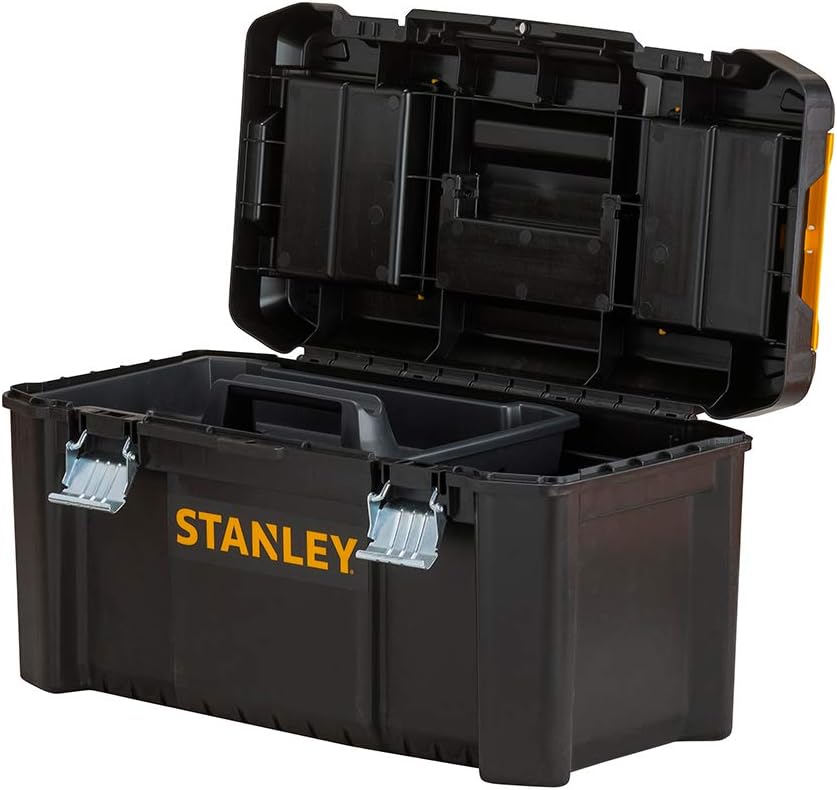 STANLEY Essential Tool Box (19in), Durable Storage Solution with Removable Tote Tray and Organisers - Image 5