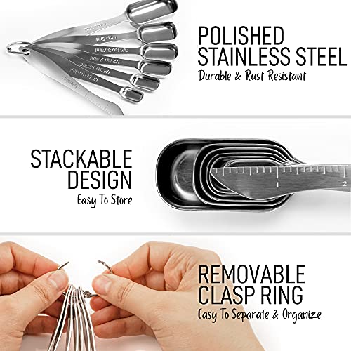 Zulay Kitchen Stainless Steel Measuring Spoons Set Tablespoon Measure