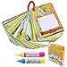 BBLIKE Reusable Coloring Books for Toddlers, Paint with Water Books Magic Alphabet Word Coloring Doodle Pad ABC Flash Cards Educational Toy for Kids , 2 Magic Pen + 26 Letters Water Reveal Word